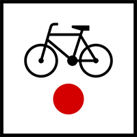 znak R-1a Początek (koniec) szlaku rowerowego krajowego.