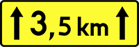 znak T-2 Długość odcinka drogi, na którym powtarza się lub występuje niebezpieczeństwo.